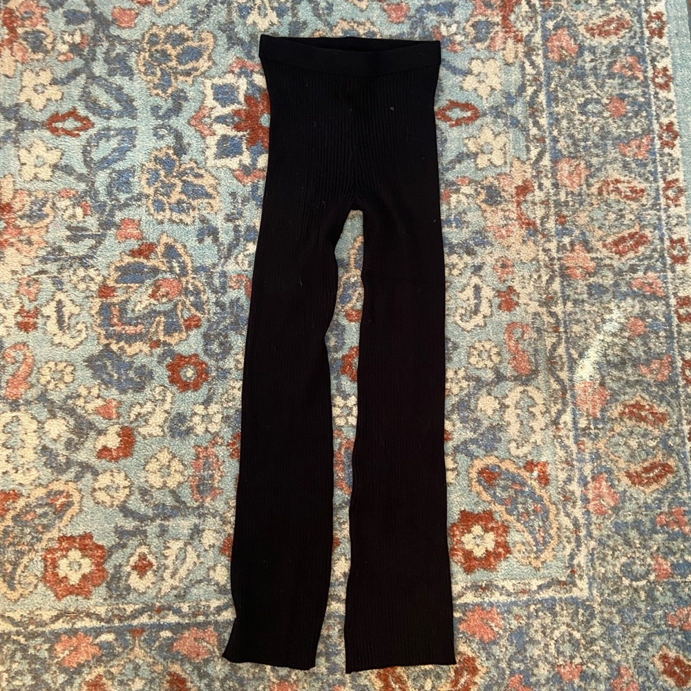 ZARA black polyester/fleece pants size medium